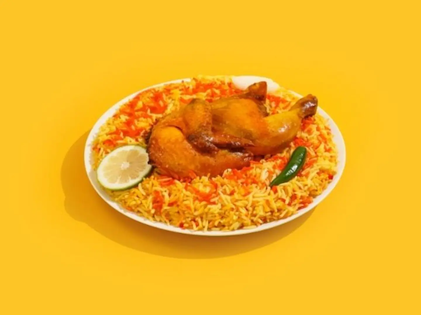 نصف دجاج شواية مع الرز