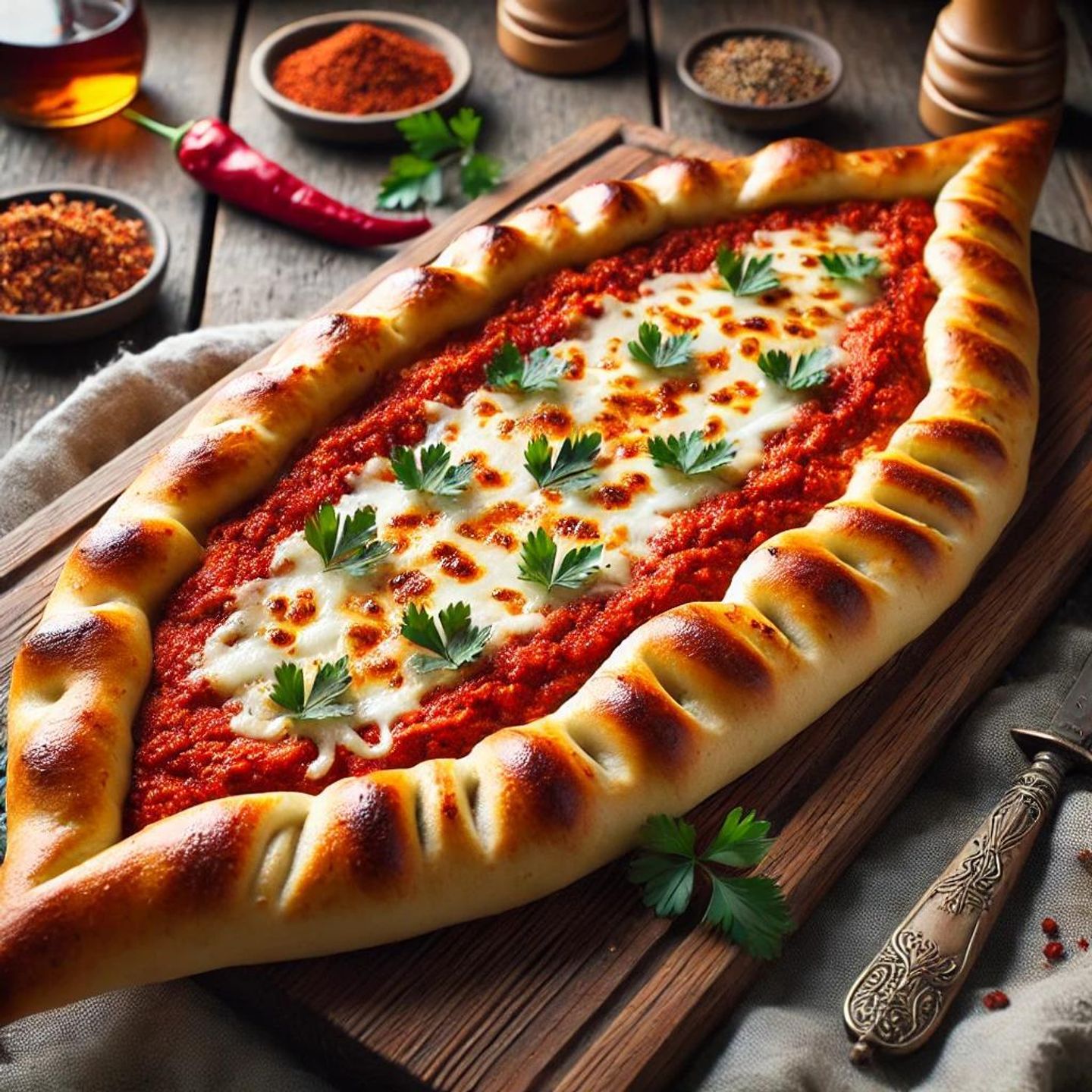 Turkish Muhammara Manakeesh With Cheese