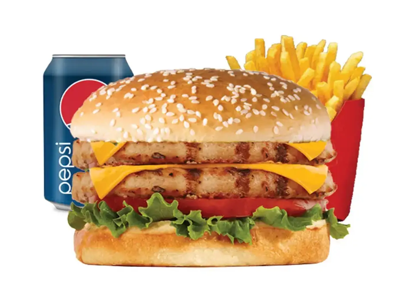 Double Grilled Chicken Burger Meal
