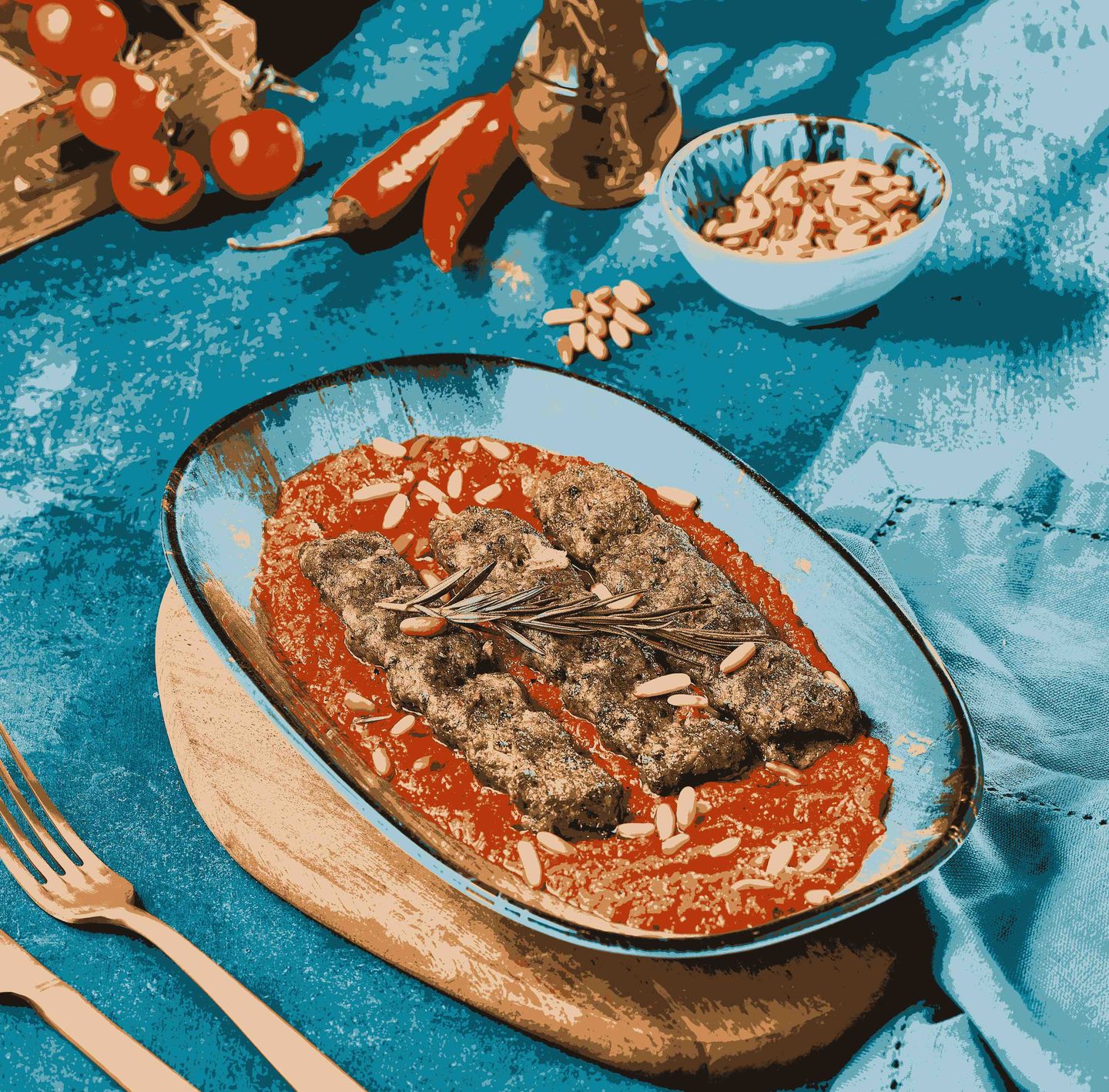 Grilled Khesh Khash Kebabs