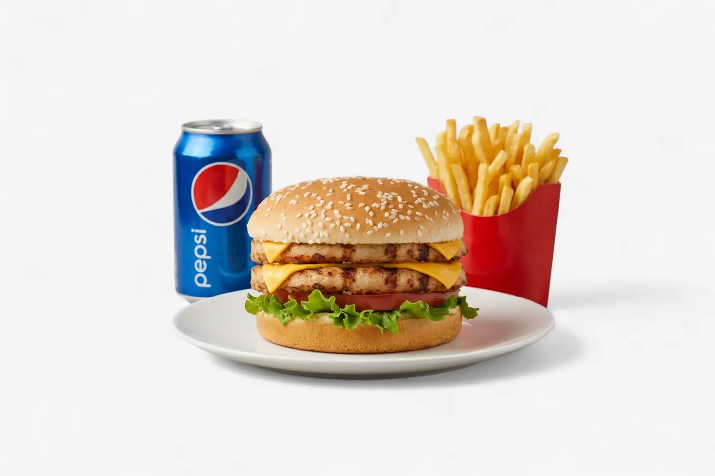 Double Grilled Chicken Burger Meal