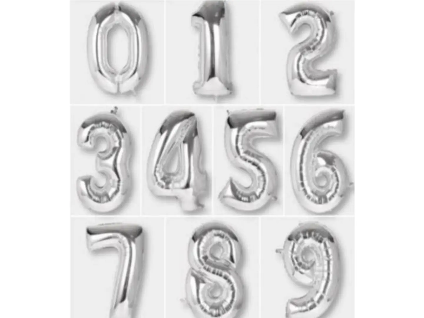 بالون أرقام هيليوم فضي