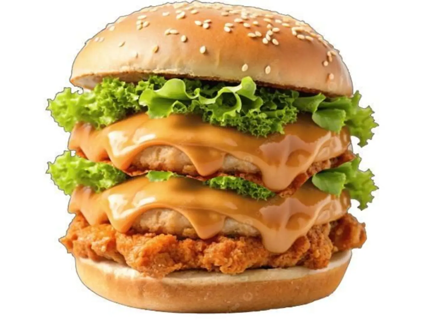 ساندوتش دبل زنجر برجر مع جبن