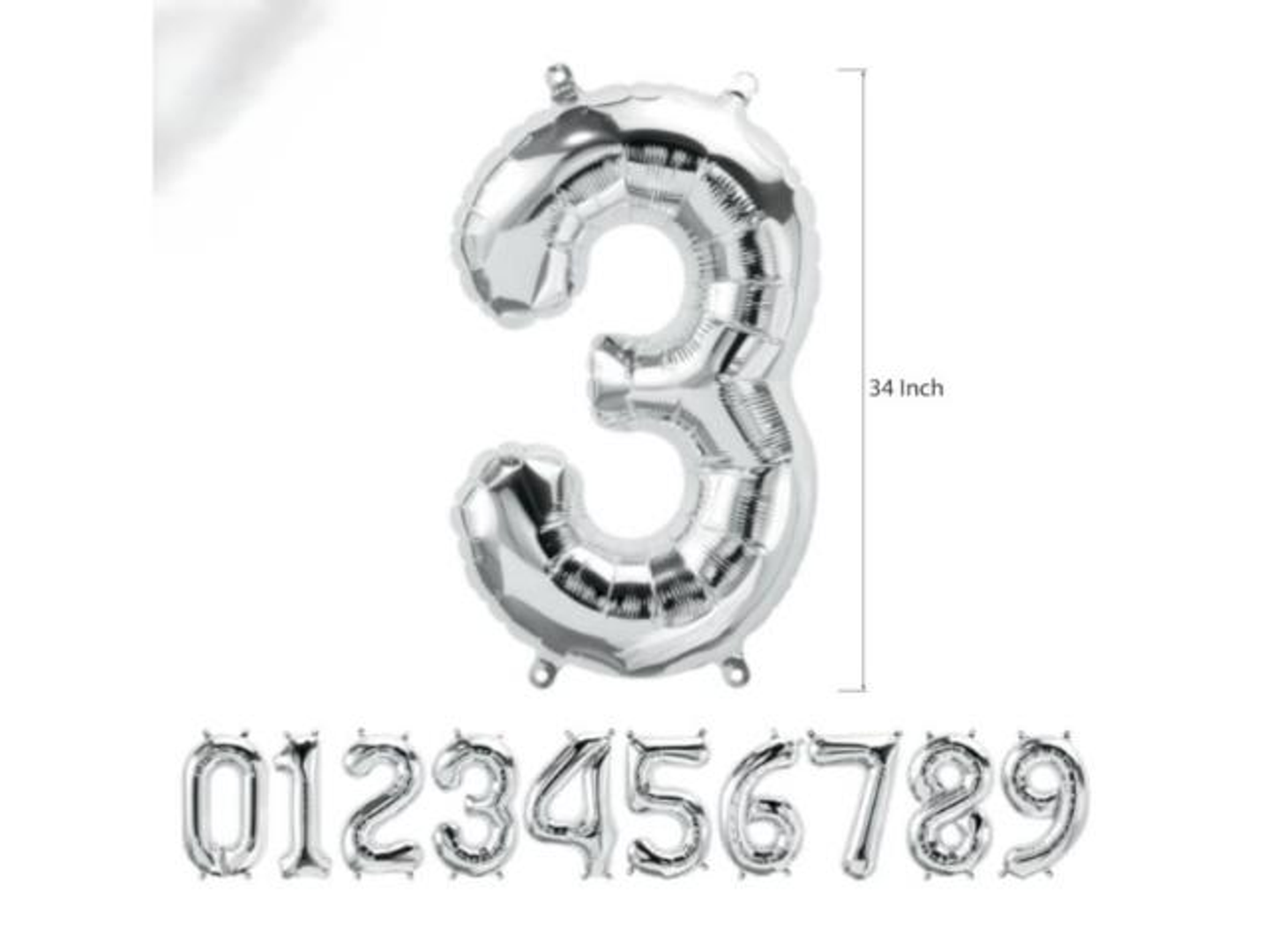 Silver Number Balloons