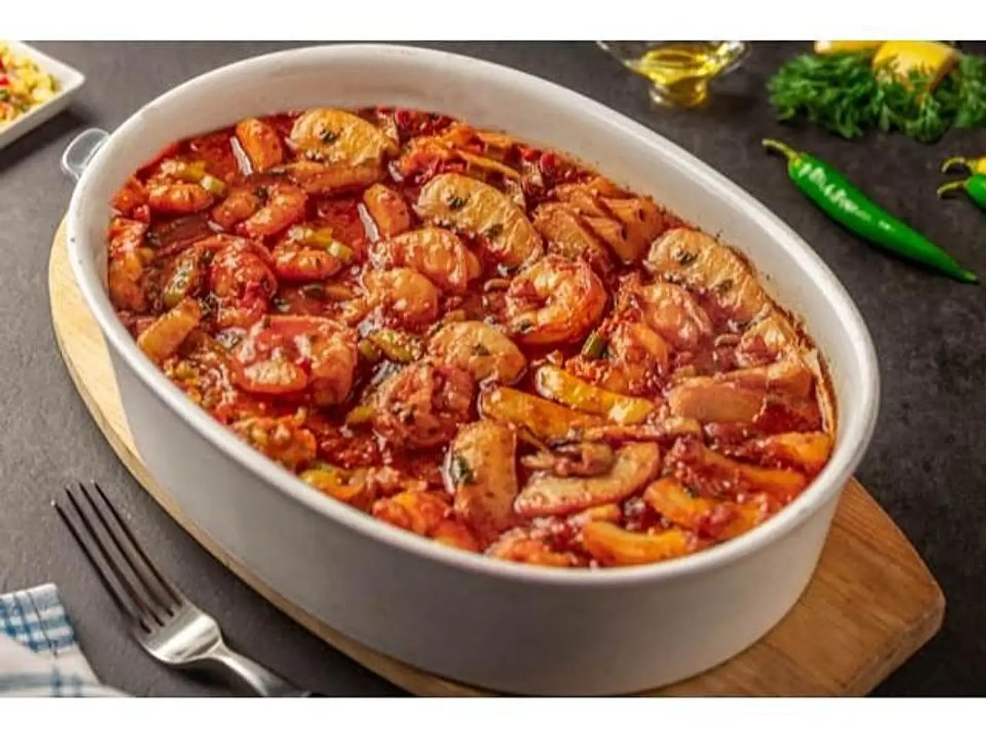 طاجن ميكس جمبري و سبيط مع الأرز