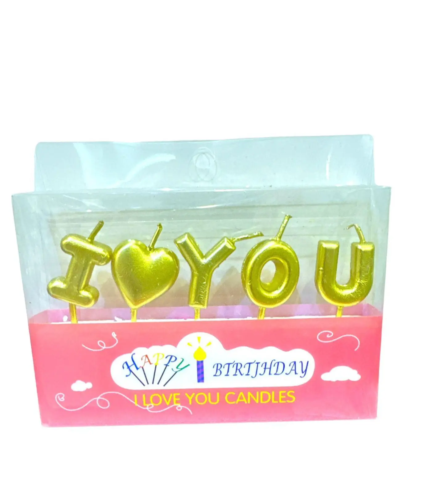 شموعI love you ذهبي