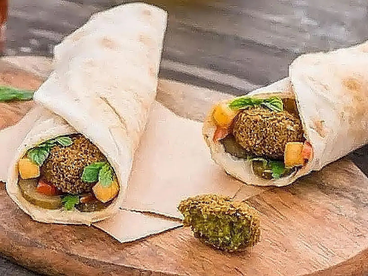 Mixed Falafel Sandwich In Lebanese Bread