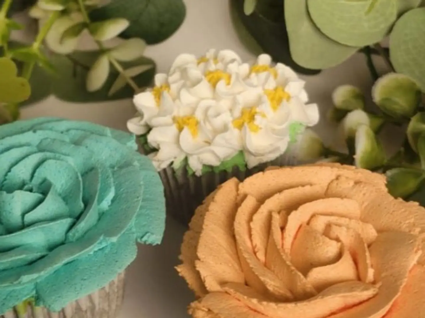Floral Vanilla Cupcake With Mango Filling