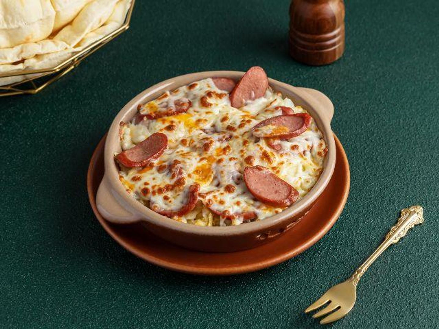 Potatoes With Cheese And Hot Dog