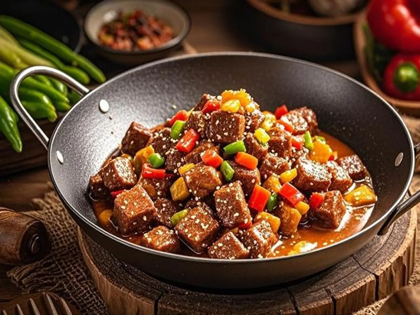 Black Pepper Beef Cubes