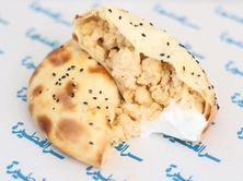 مدور بيض مقلي لبنة