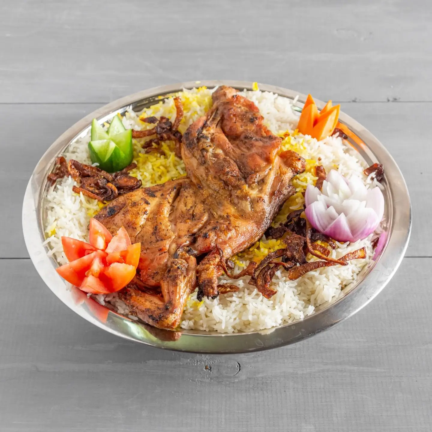 حبة دجاج عالفحم مع رز