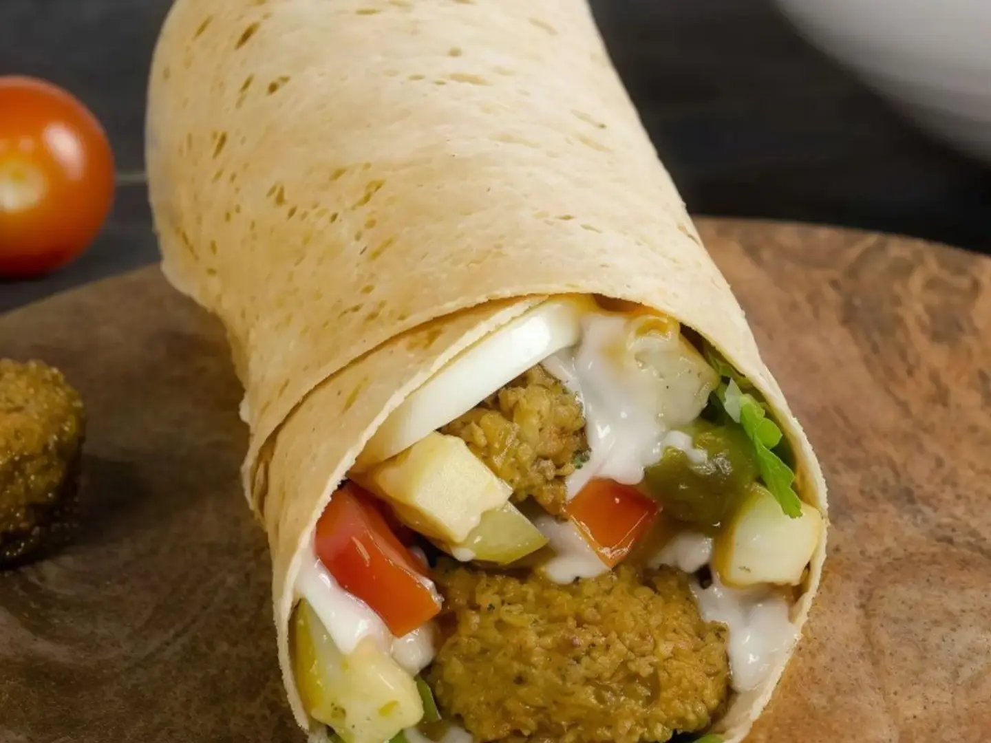 Falafel Sandwich With Egg And Cheese
