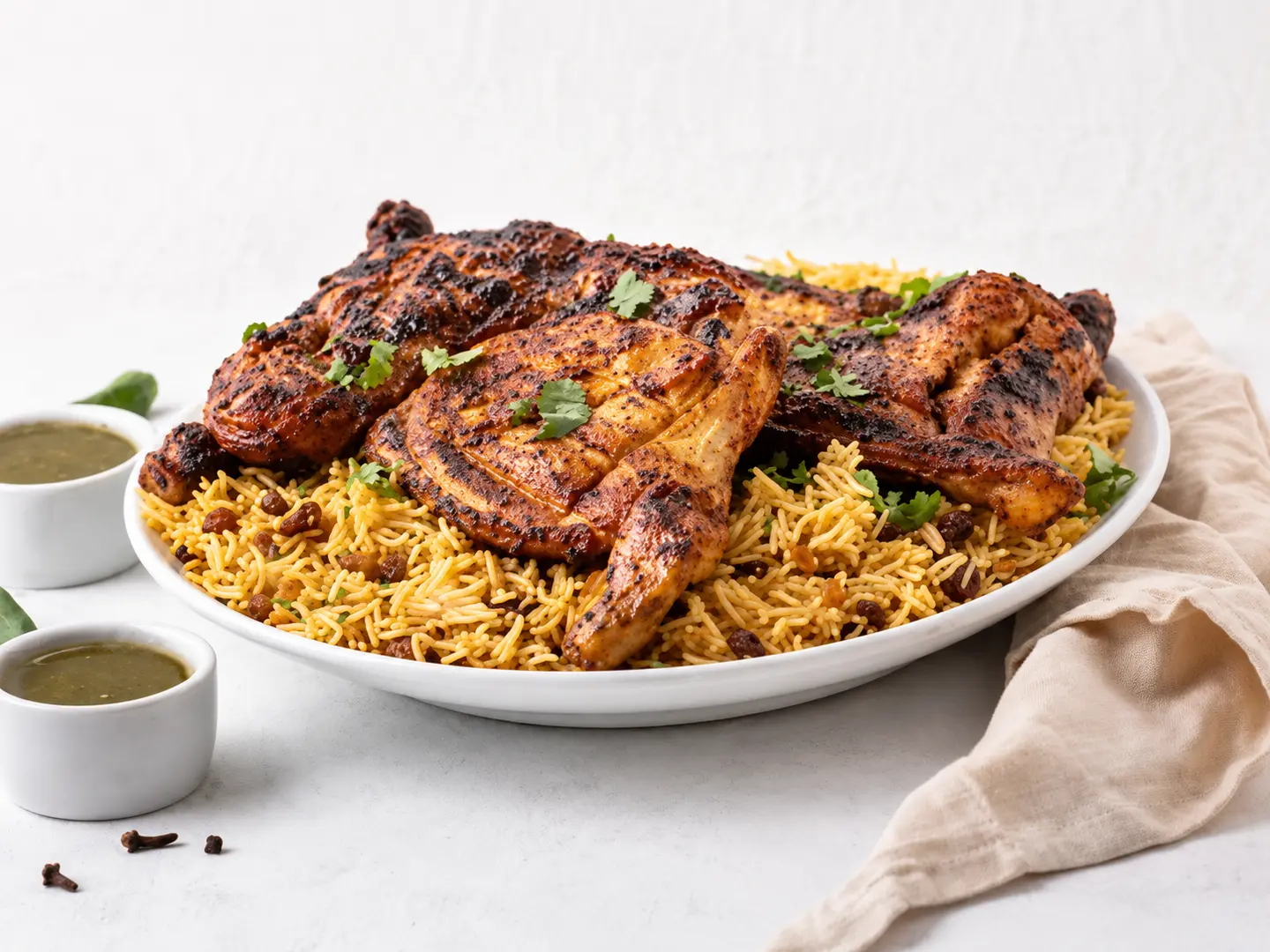 Charcoal Grilled Chicken With Rice - Whole Chicken