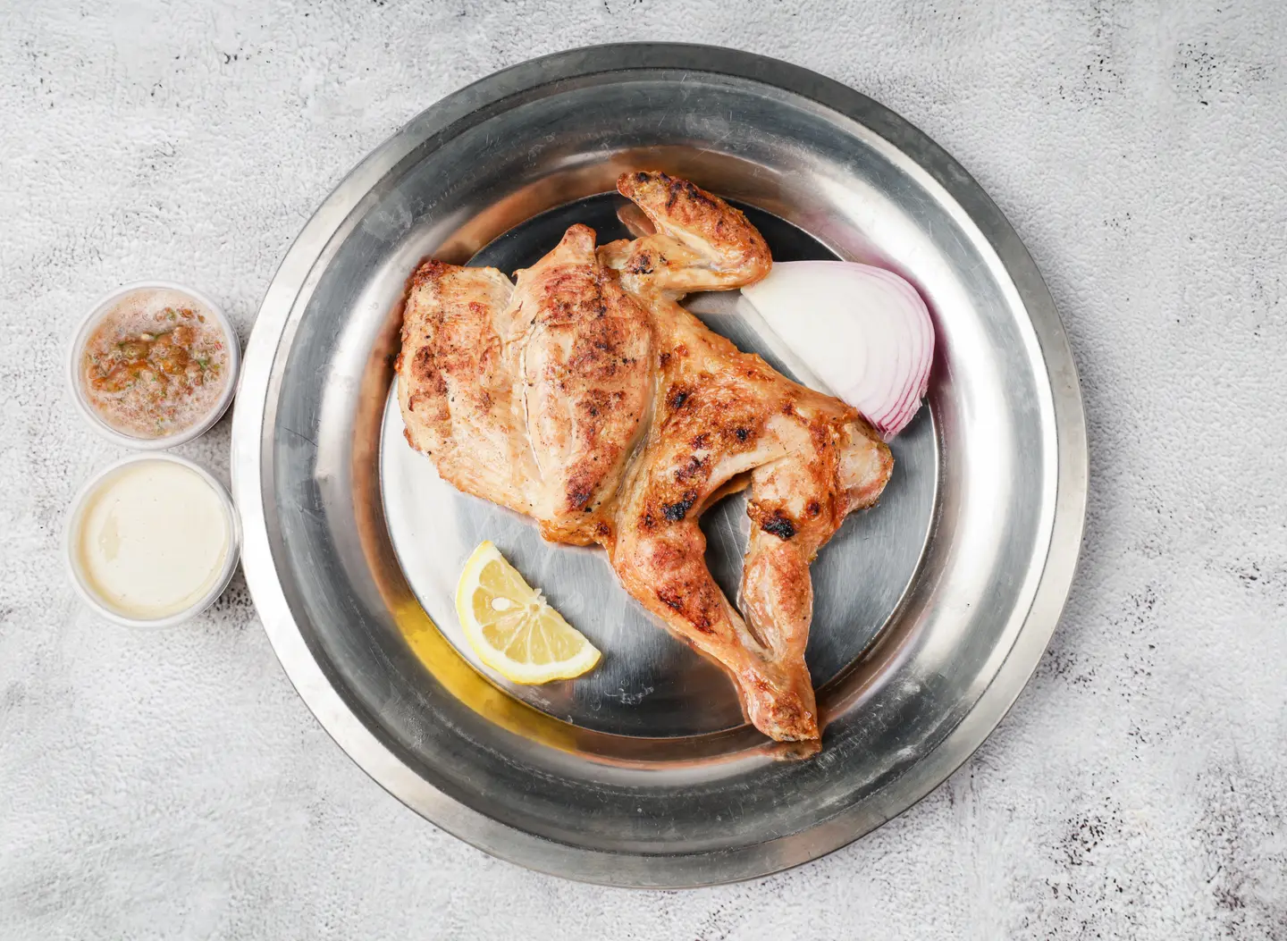 نصف حبه دجاج مظبي ساده بدون رز