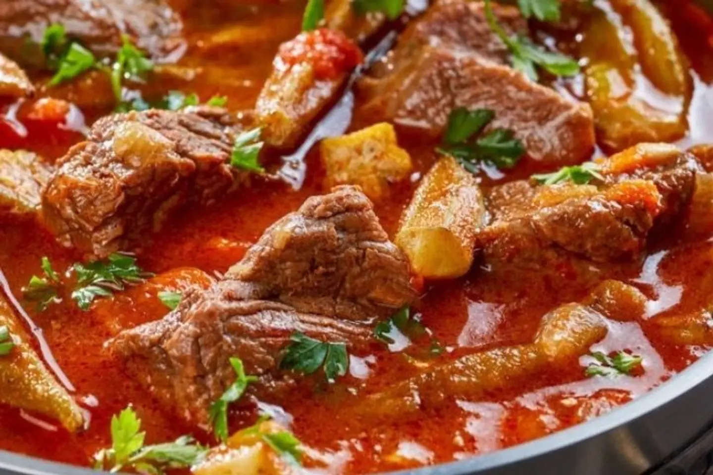 طاجن باميه باللحم