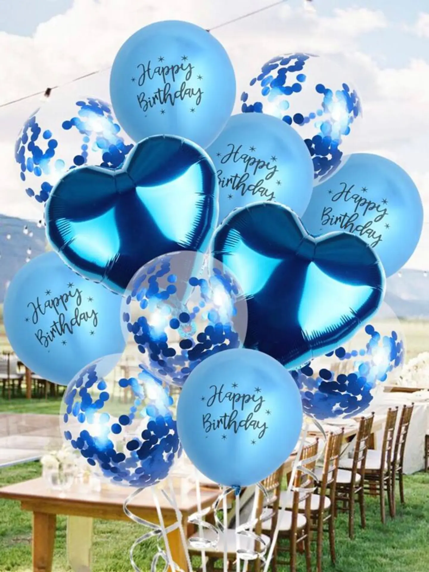 Happy Birthday Set Balloon Blue 1