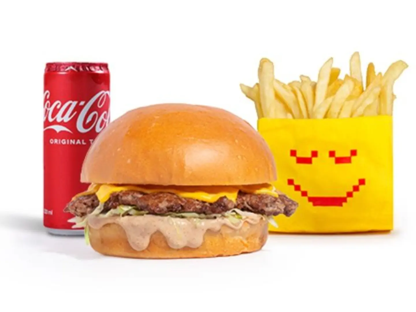 Single Beef Burger With Fries And A Drink