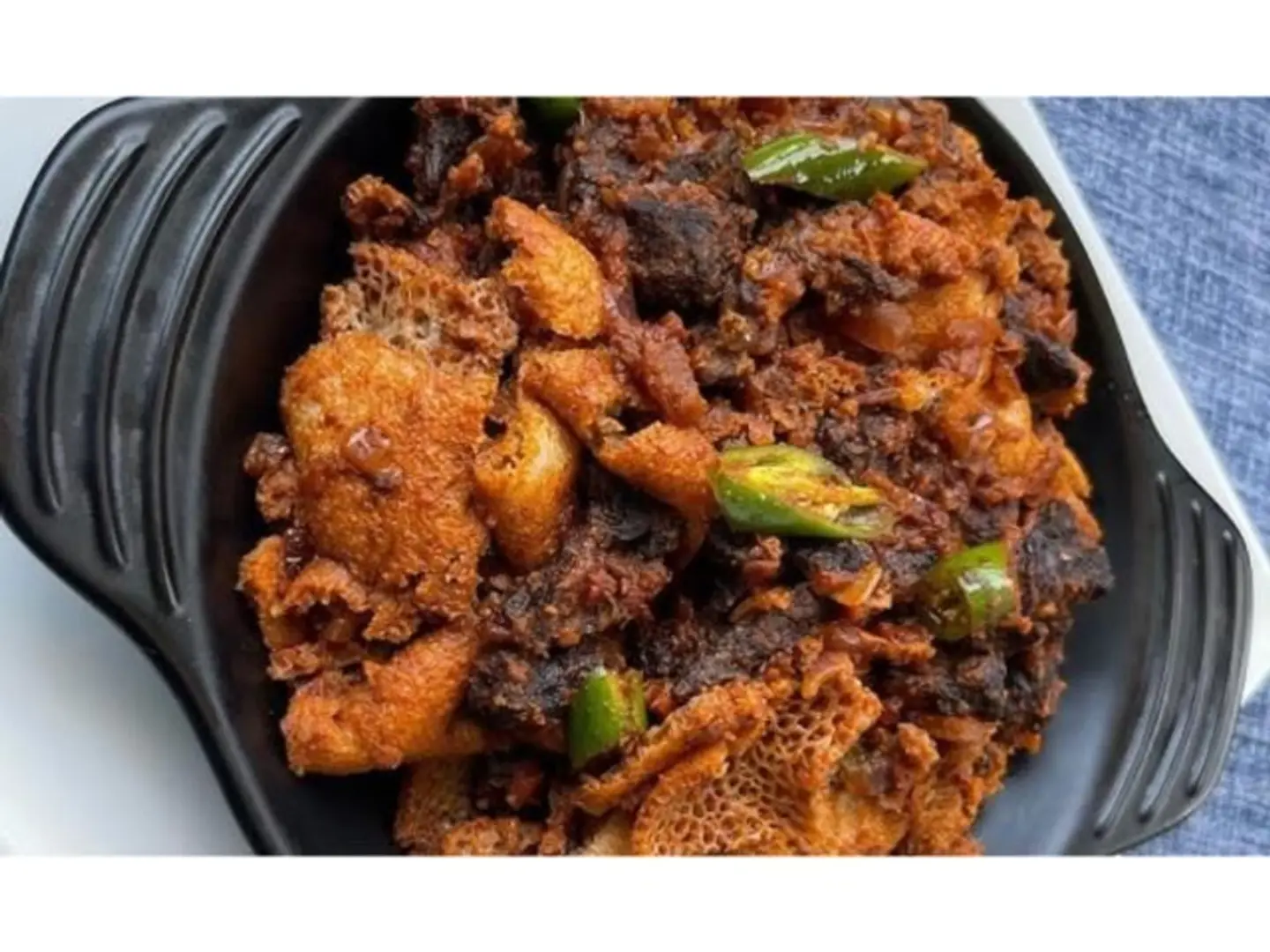 لحم مقطع ومقلي