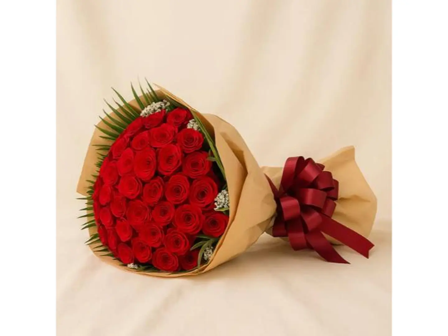 Red Bouquet Brown Wrap