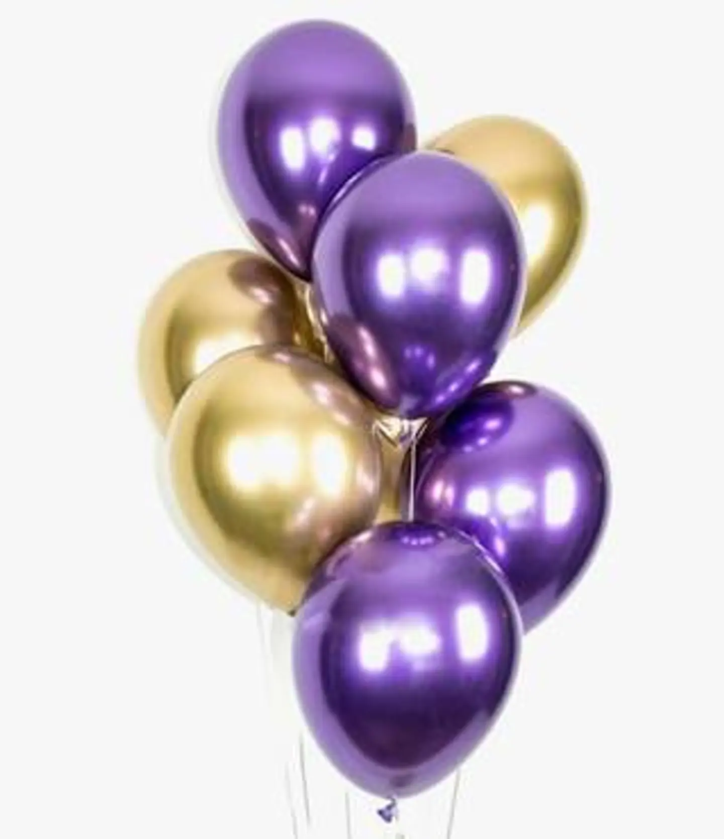 Gold And Purple Chrome Latex Balloons