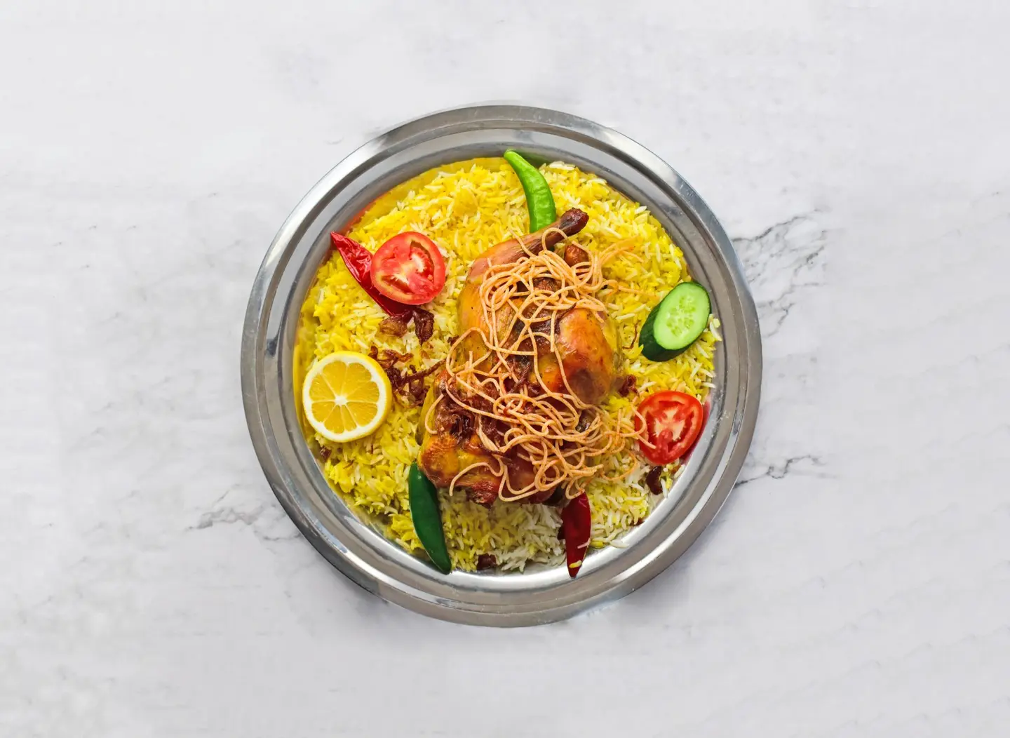 دجاج مندي مع رز شعبي