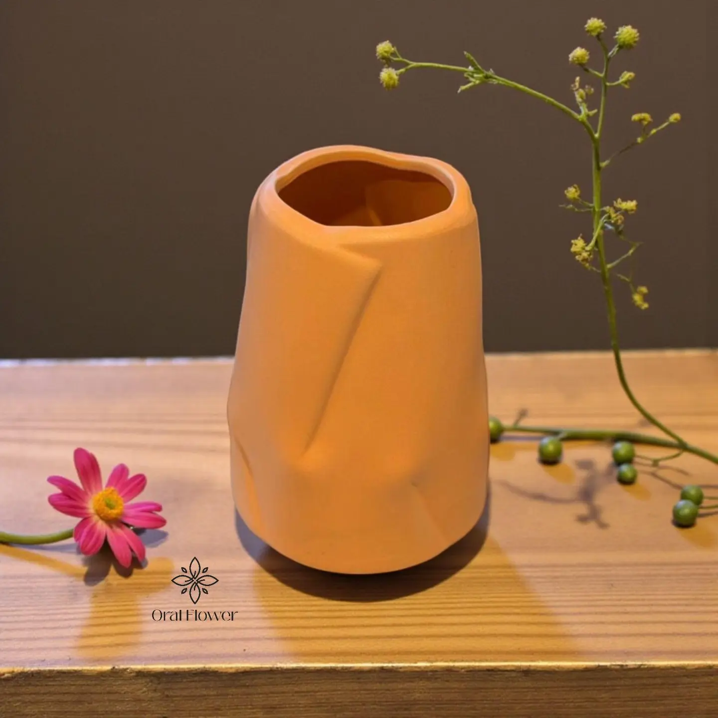 فازة سراميك بني 2