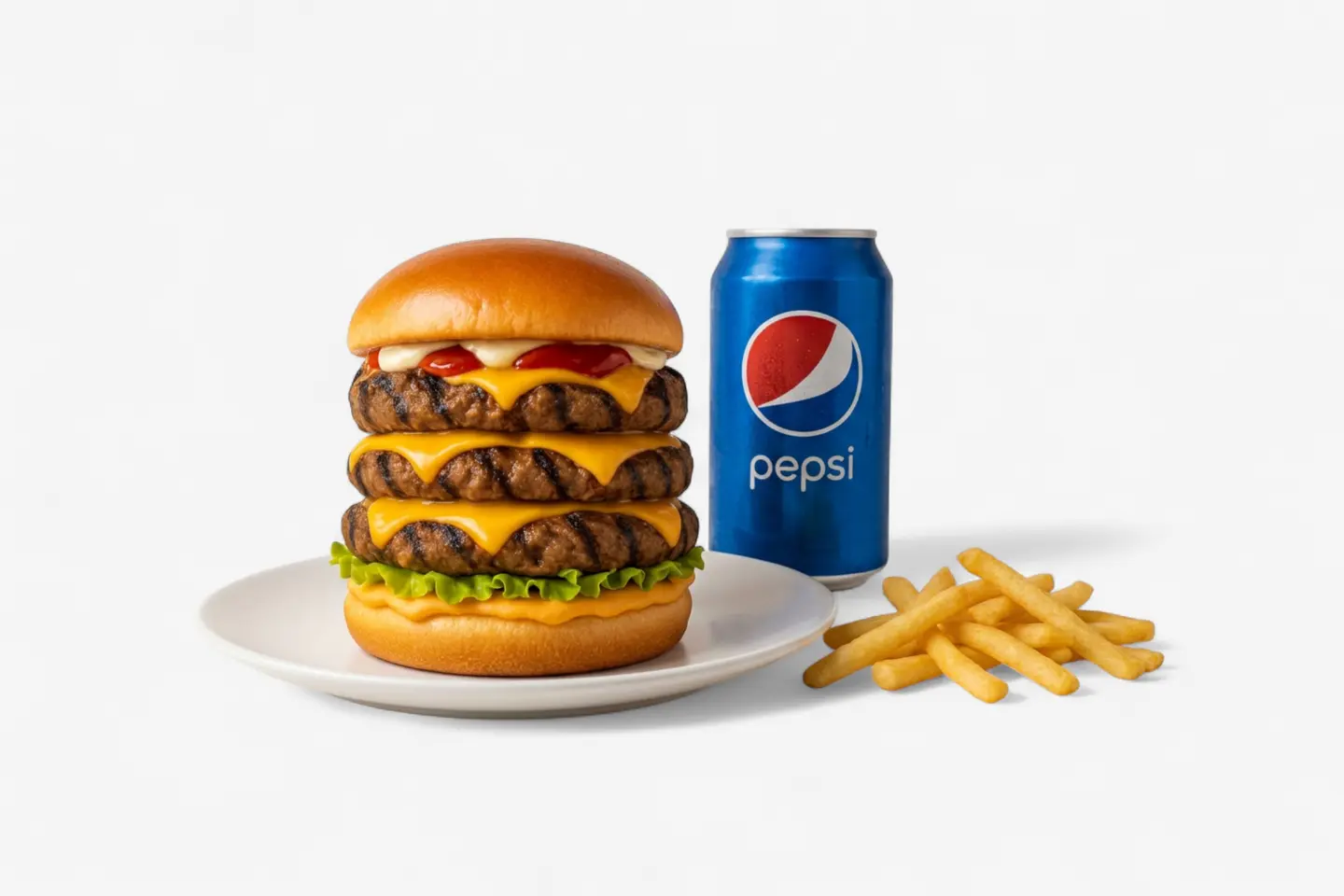 Meal Tripple Beef Grilled Burger