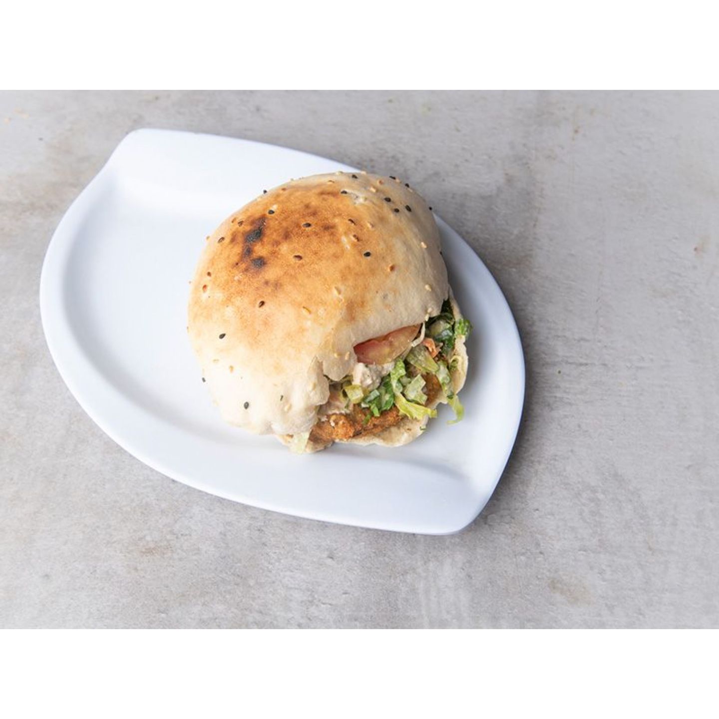 Falafel Sandwich With Eggs