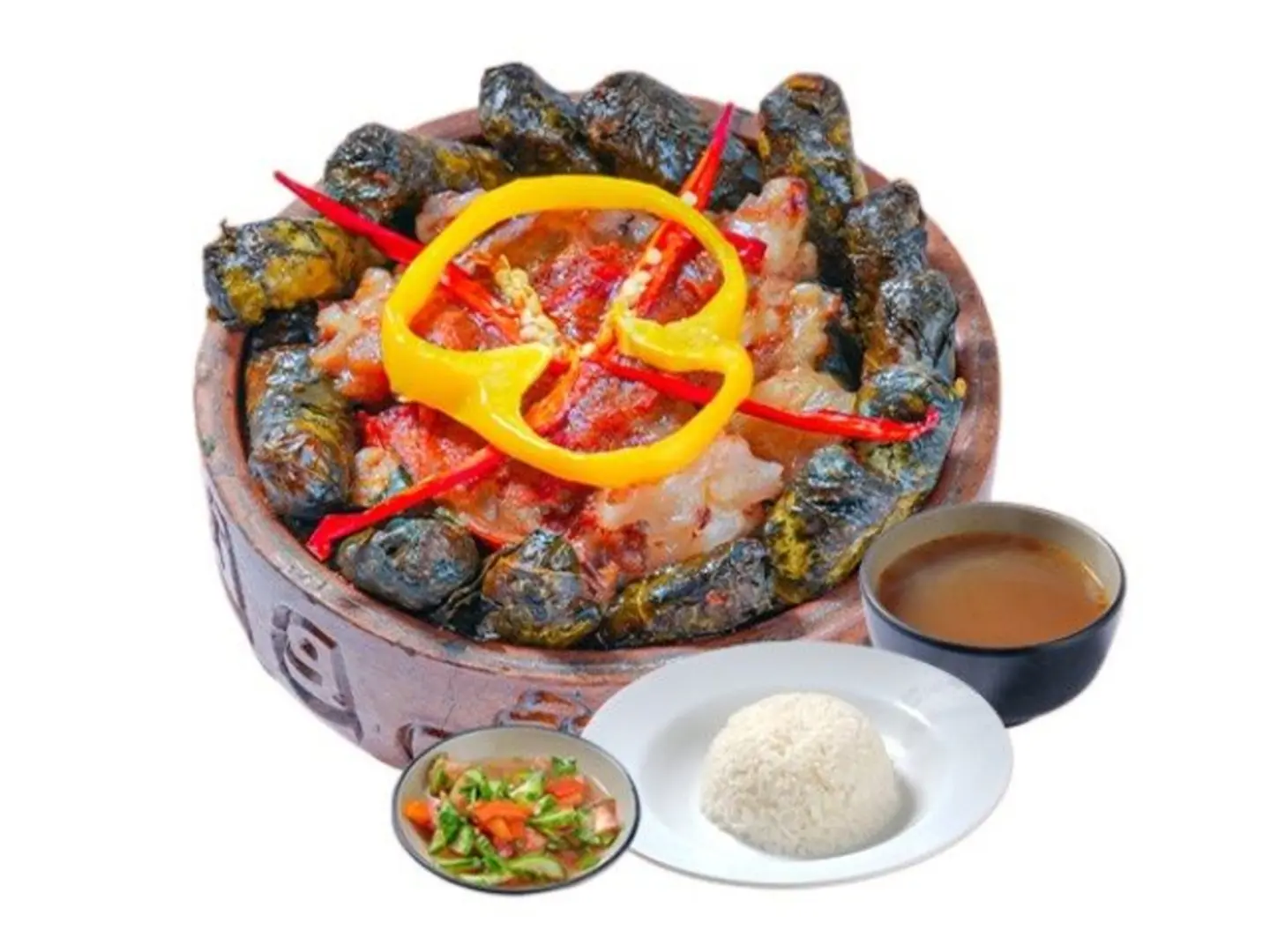 Stuffed Grape Leaves And Trotters Tagine