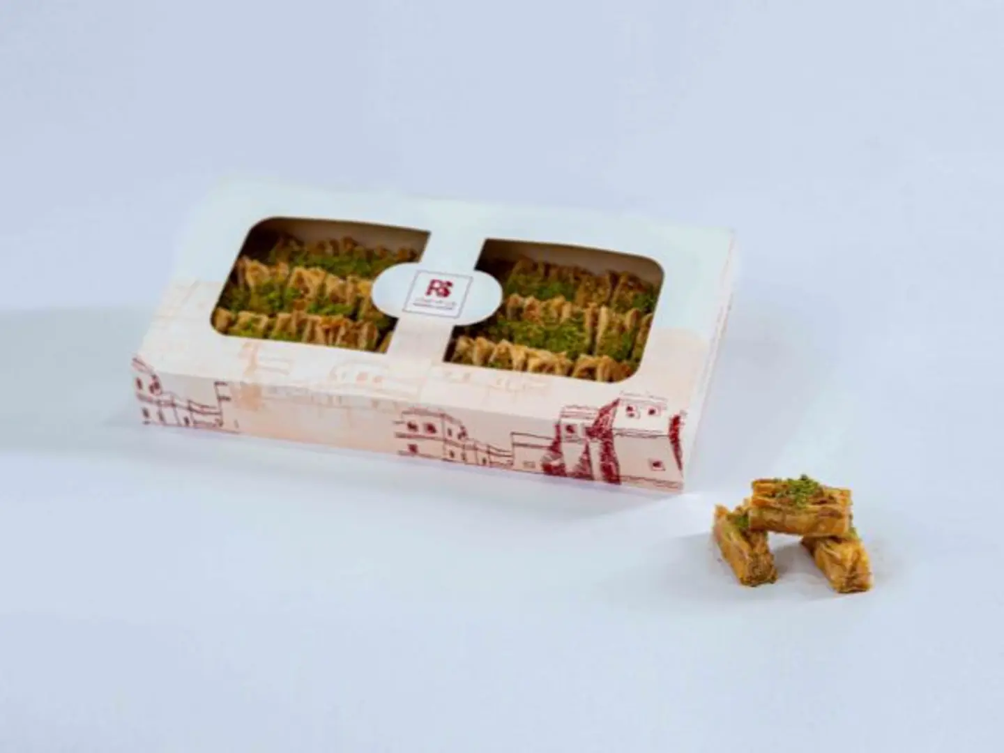 بقلاوة وردة بالفستق - كيلو بقلاوة وردة بالفستق