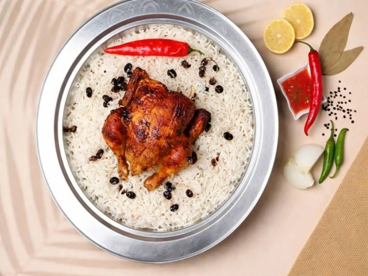 حبة دجاج شواية مع ارز ابيض