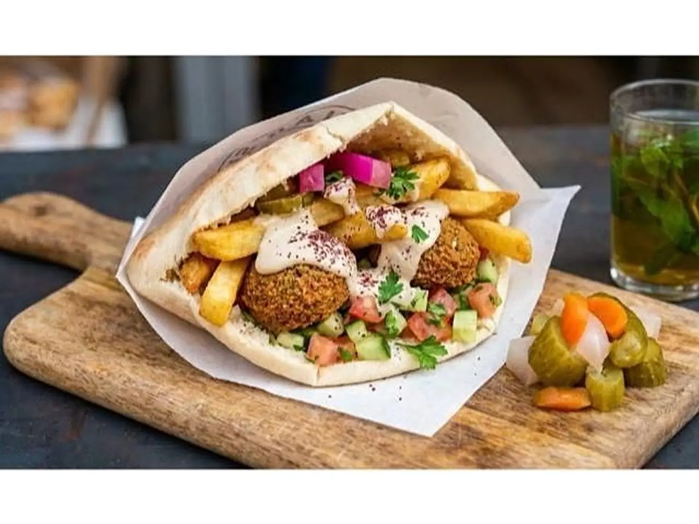 Falafel Mix With Fries Sandwich