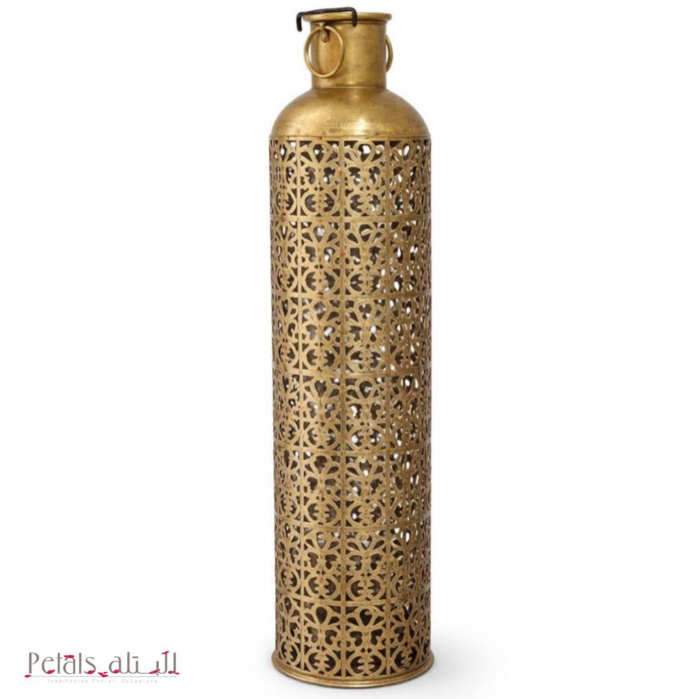 فانوس معدني ذهبي - كبير