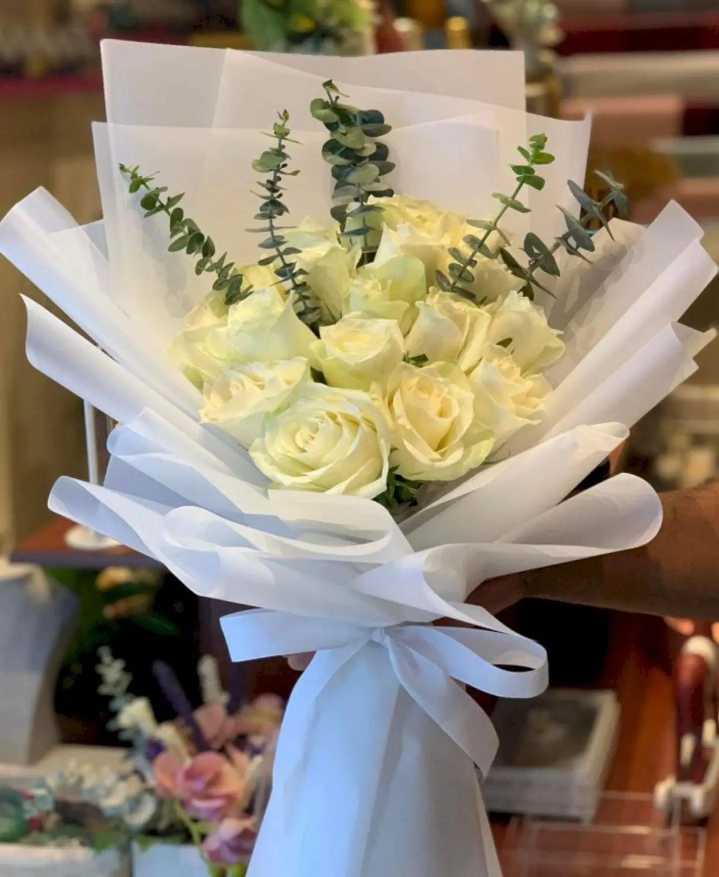 باقة ورد ابيض  طبيعي