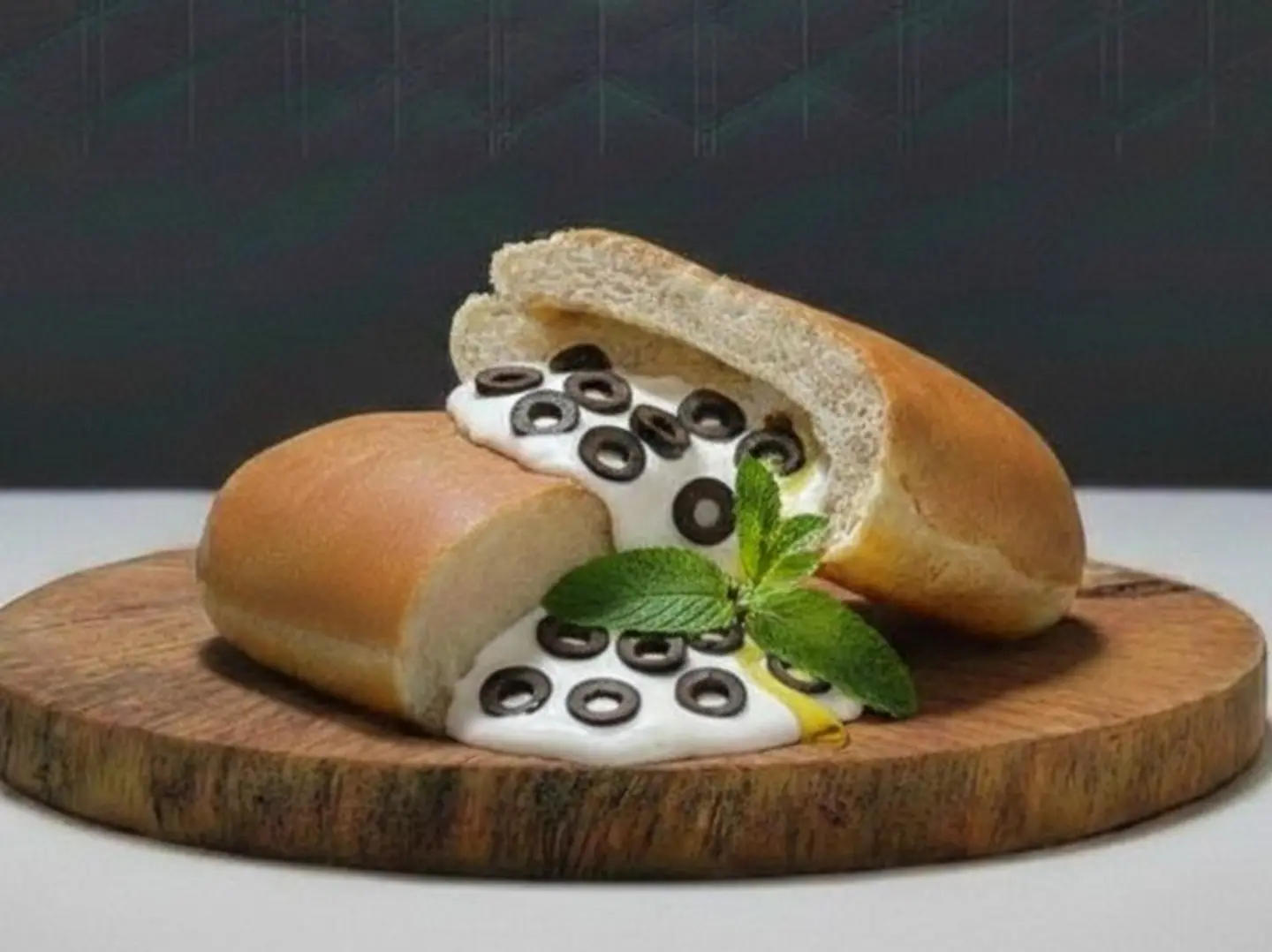 Olive Labneh Samooli Bread