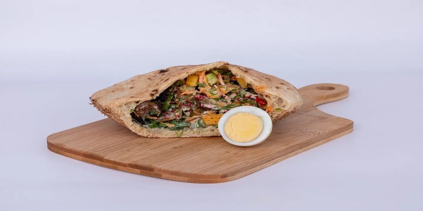 Hummus With Egg, Falafel Sandwich