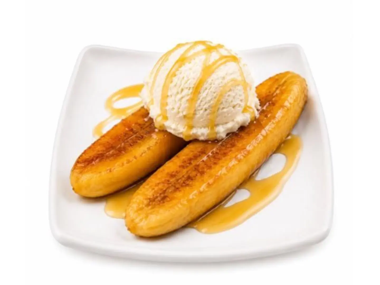 Honey Fried Banana With Ice Cream