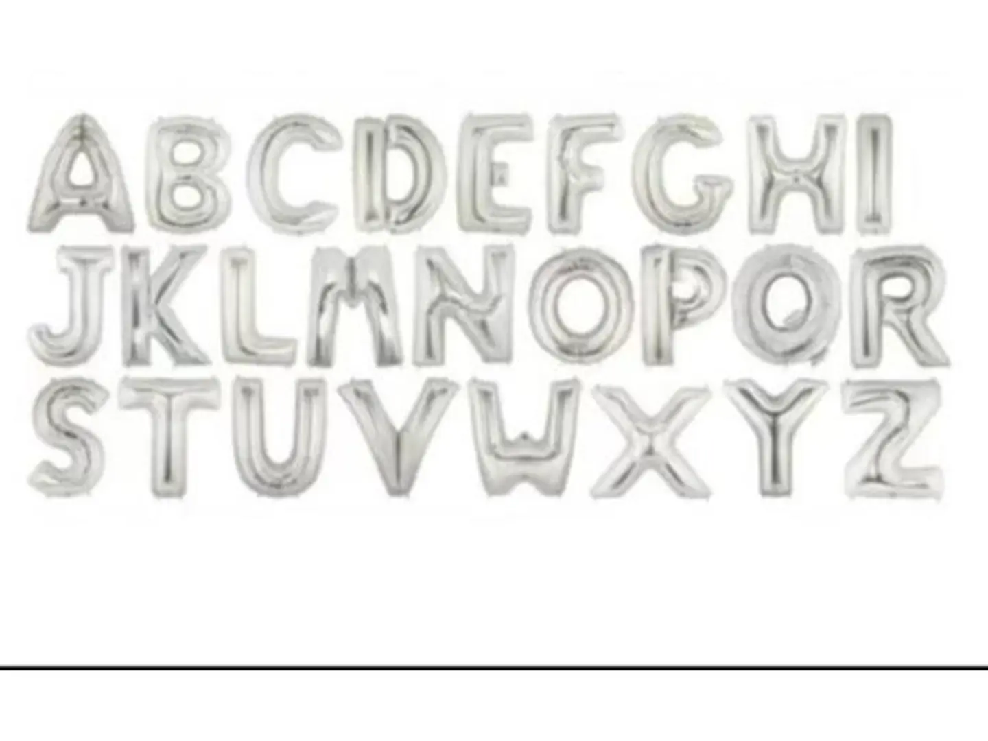 Large Silver Letter Helium Balloon