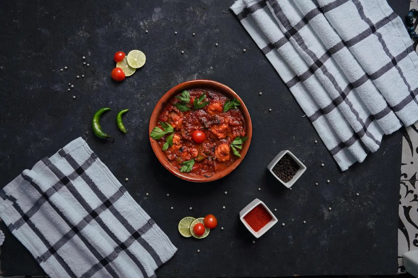 طاجين الروبيان الأحمر