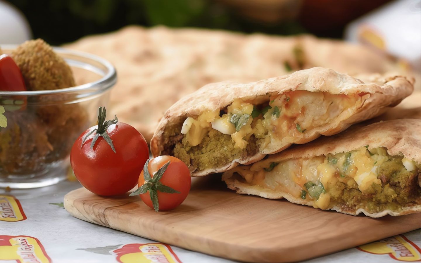 فطيرة لبنة بالفلافل