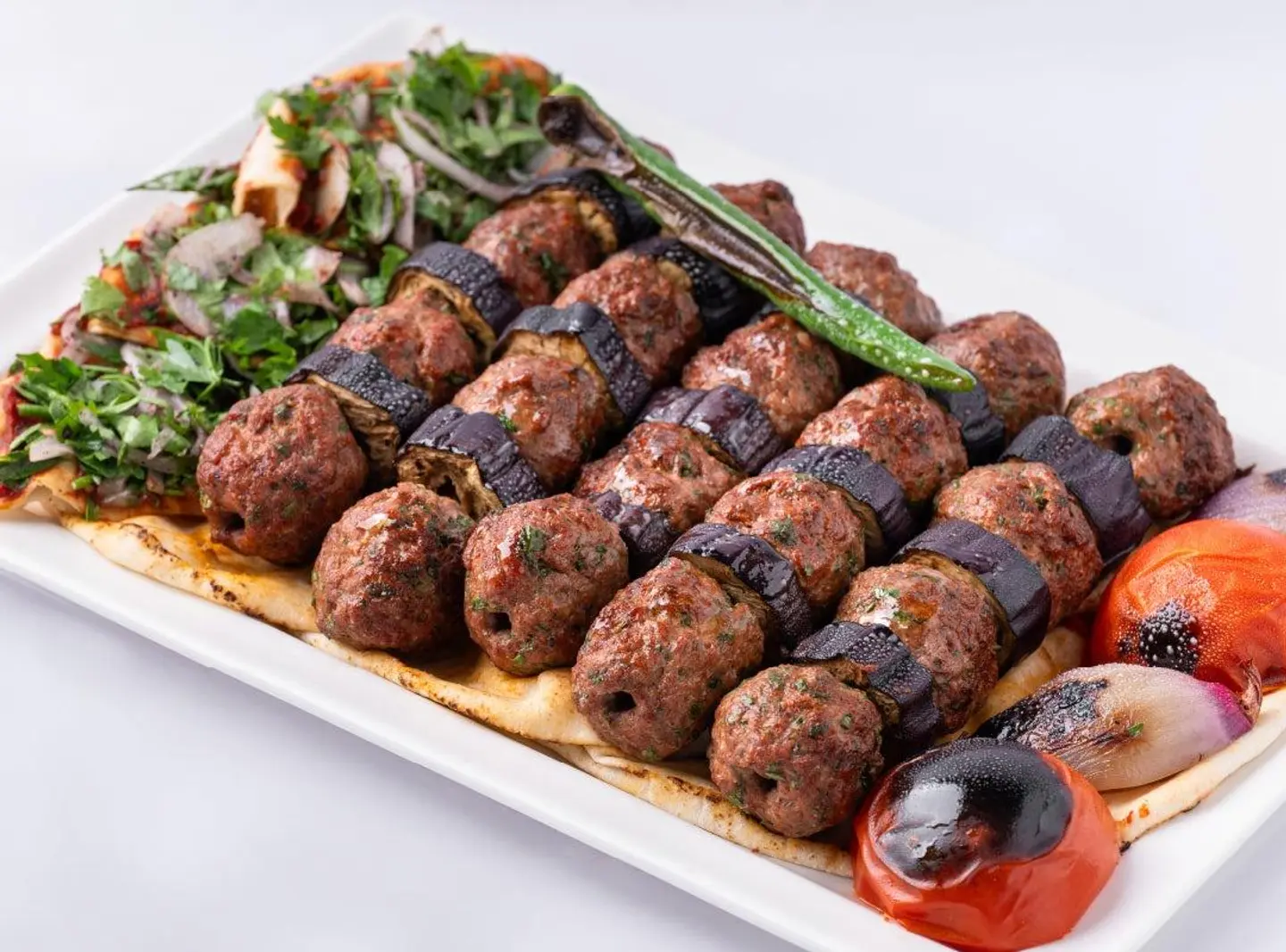 4 سيخ كباب باذنجان