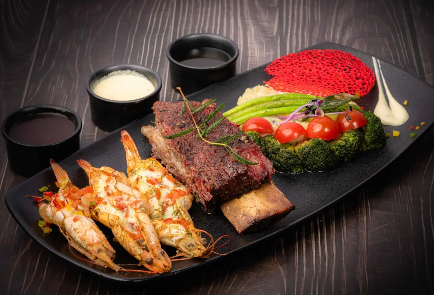 Surf And Turf Over Meat