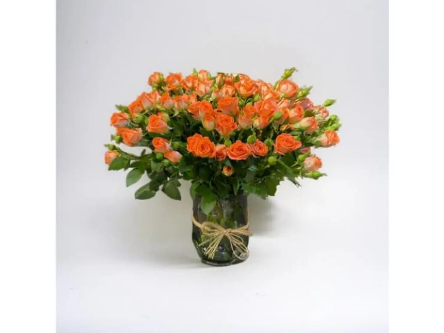 Orange Spray Rose Vase