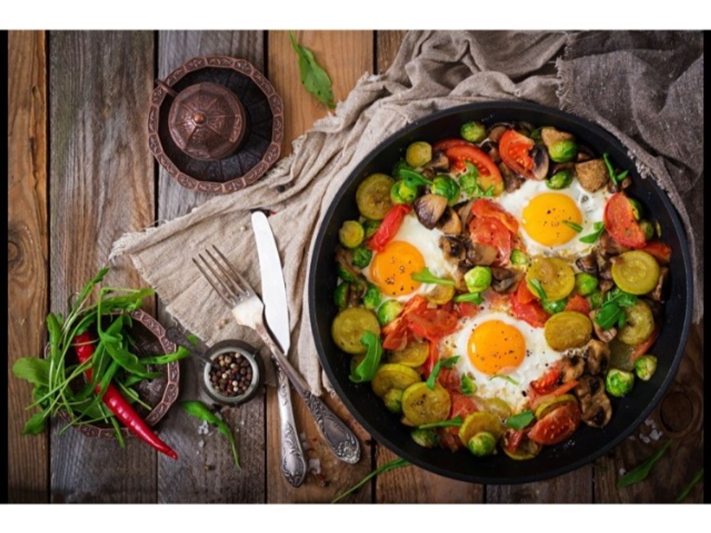 Sunny Side Up Egg With Vegetables