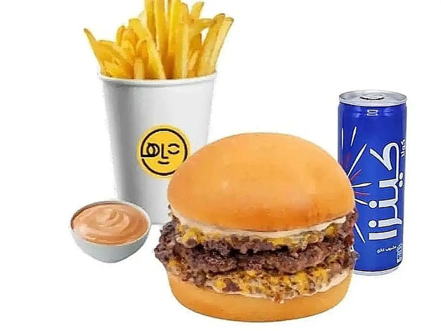 وجبة برجر لحم مع الجبن