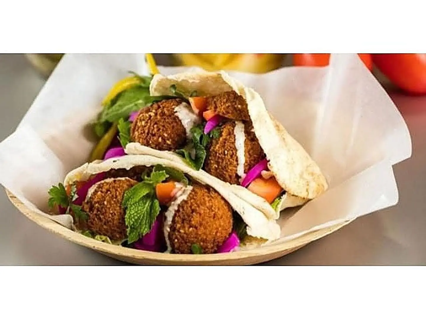 Mixed Falafel With Egg Sandwich Egyptian Bread