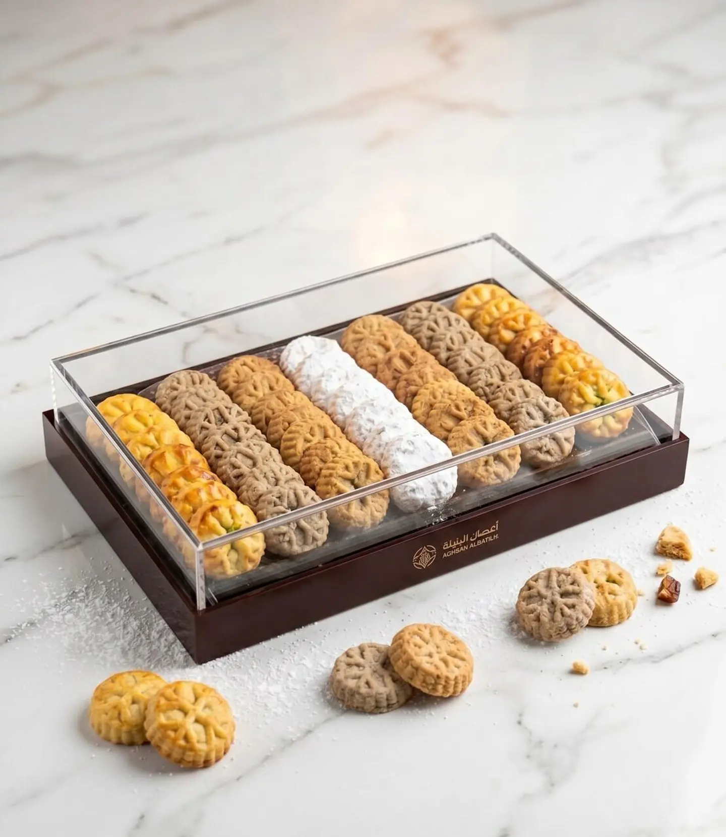 Luxury Assorted Maamoul Serving Tray (With Clear Lid) 417