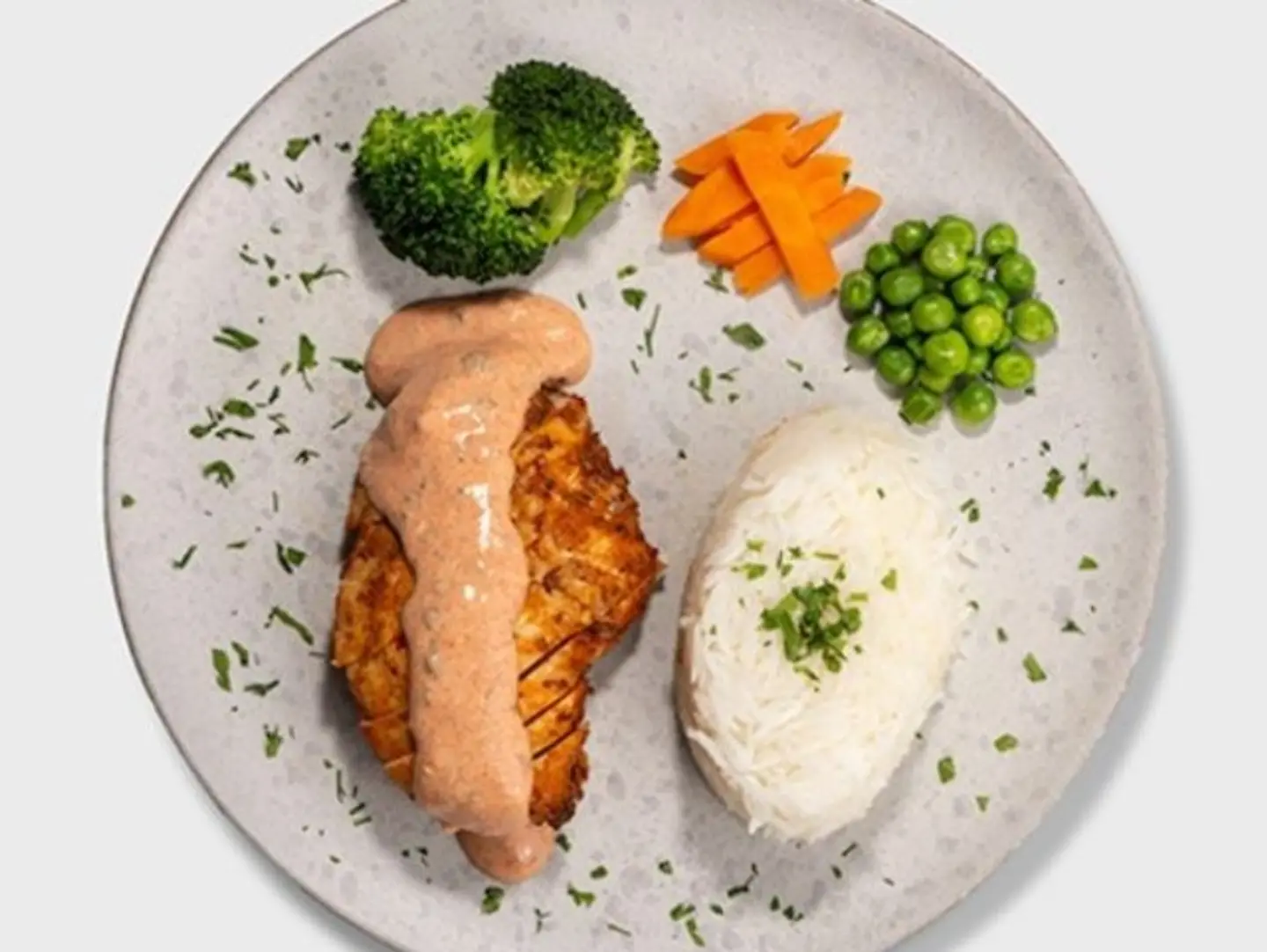 Chicken Original With Hot Beet Sauce And Vegs & Rice