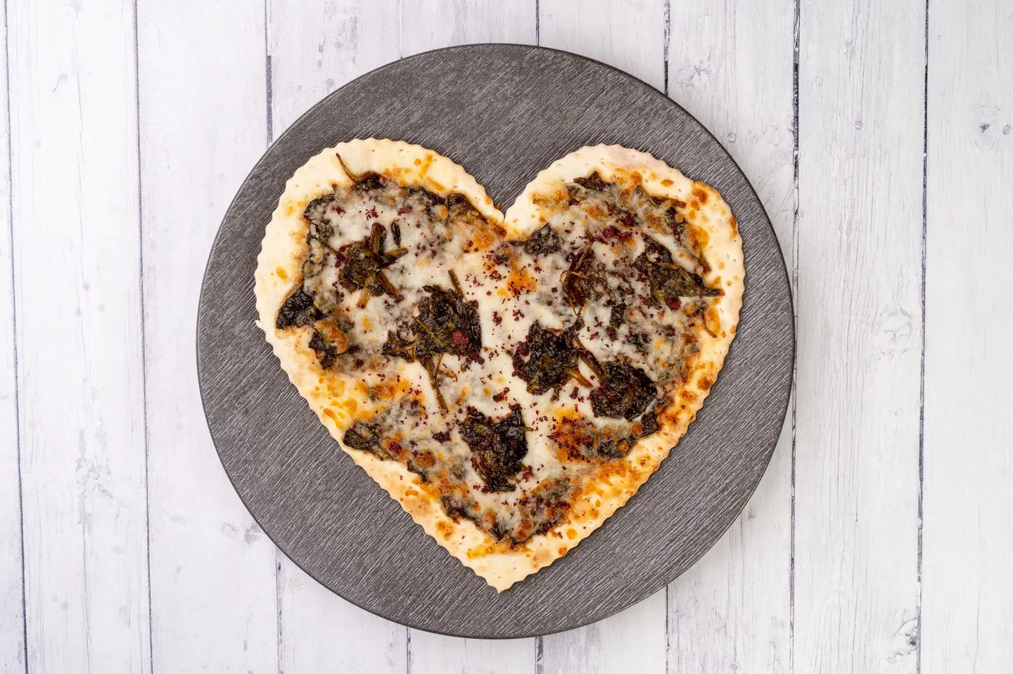 Heart Shape With Spinach And Cheese